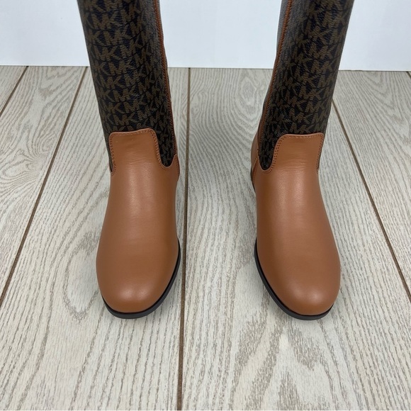 Michael Kors Big Girls Finley Heart Logo Tall Shaft Boots Caramel Brown $69 - Picture 3 of 10